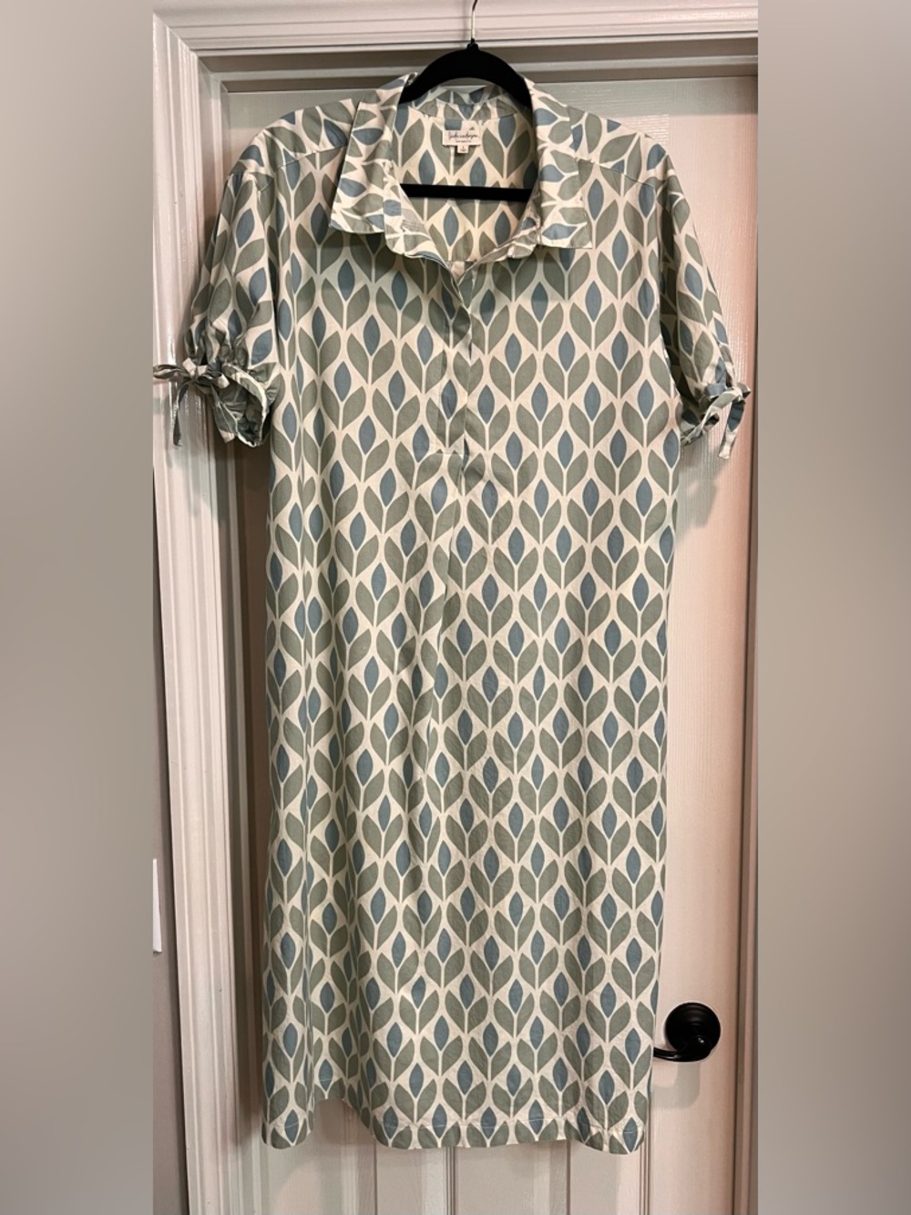 Linda Anderson Geo Floral Maxi Dress  Size L 100% Cotton